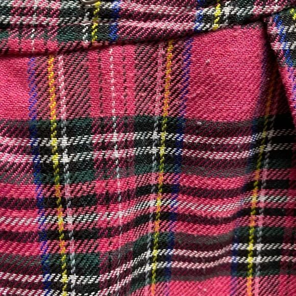 Women’s Shein  pink plaid kilt skirt side zipper missing front tie - Picture 2 of 5
